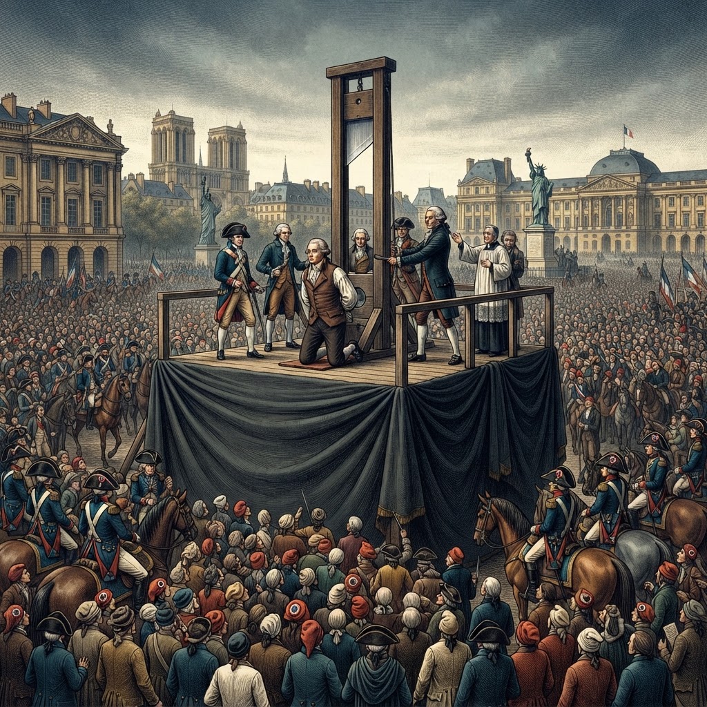 Illustration représentant Exécution de Louis XVI.