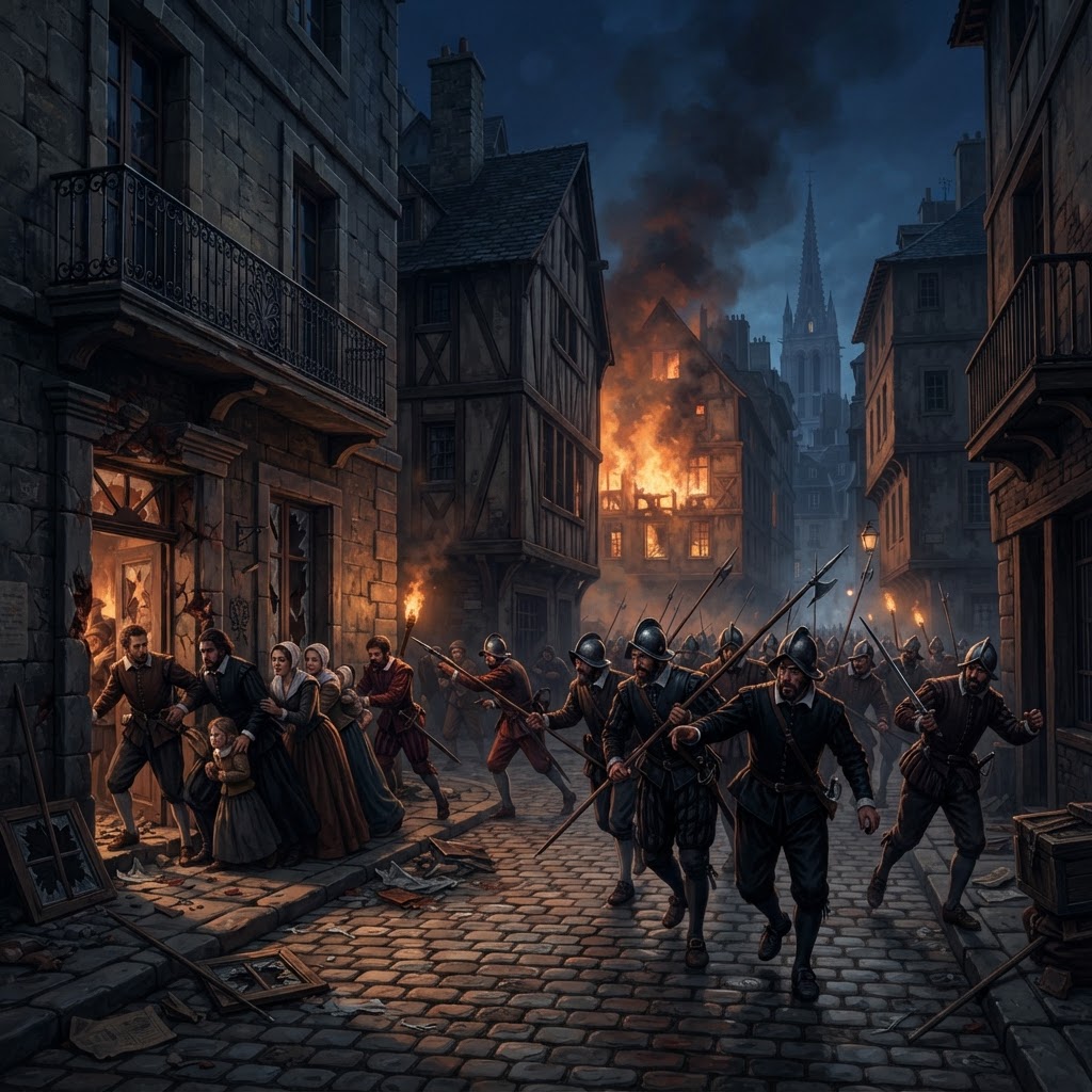 Illustration représentant Massacre de la Saint-Barthélemy.