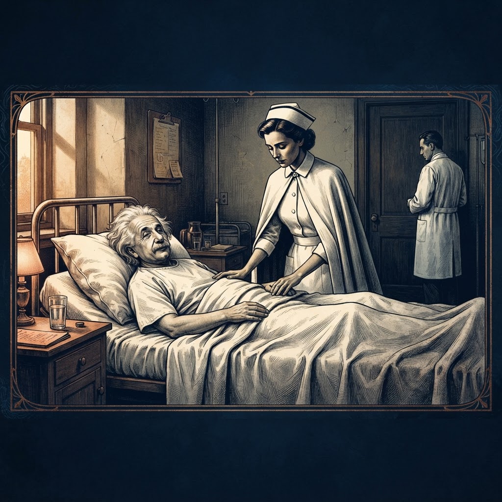 Illustration représentant Albert Einstein, Mort d'Albert Einstein.