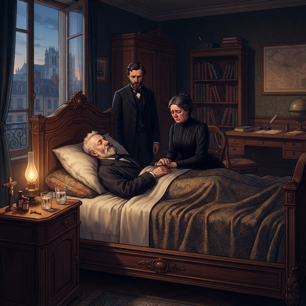 Illustration représentant Jules Verne, Mort de Jules Verne.