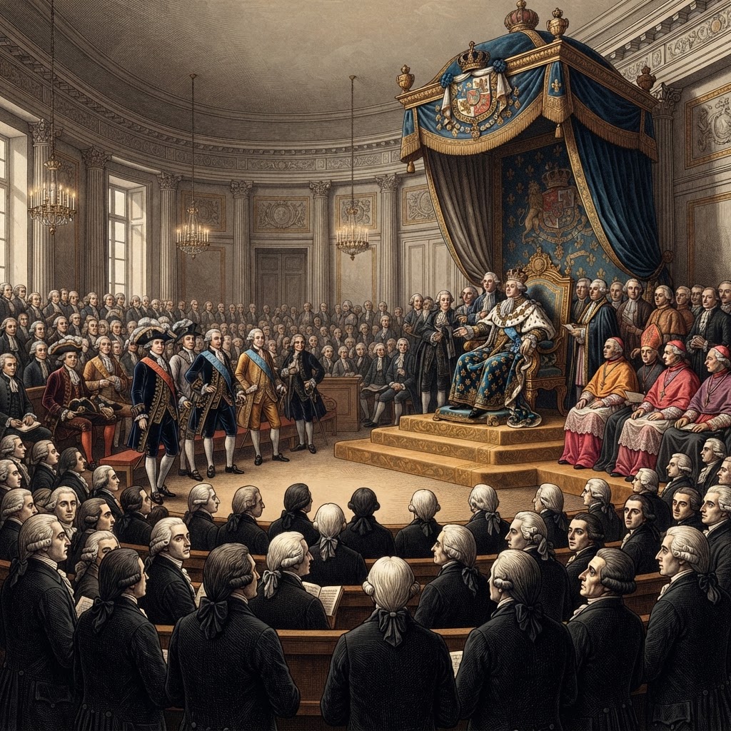 Illustration représentant Ouverture des États généraux de 1789.