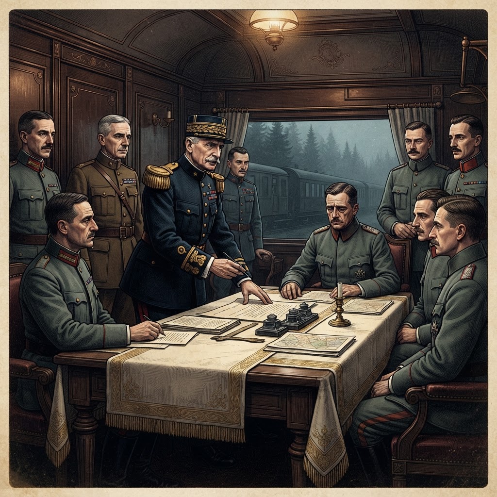Illustration représentant Armistice de la Première Guerre mondiale.