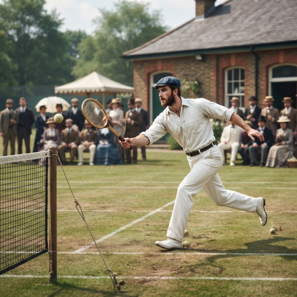 Illustration représentant Premier tournoi de Wimbledon.