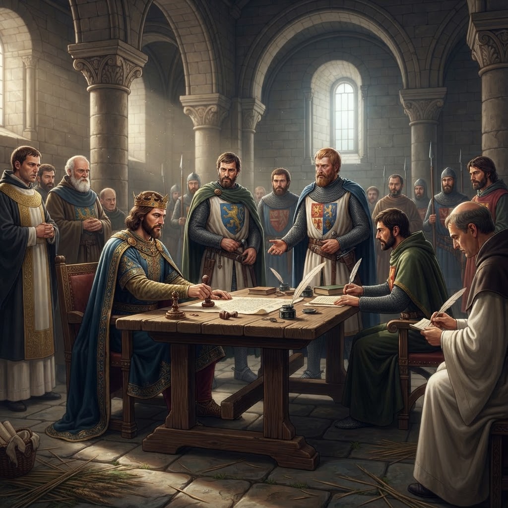 Illustration représentant Grande Charte (Magna Carta).