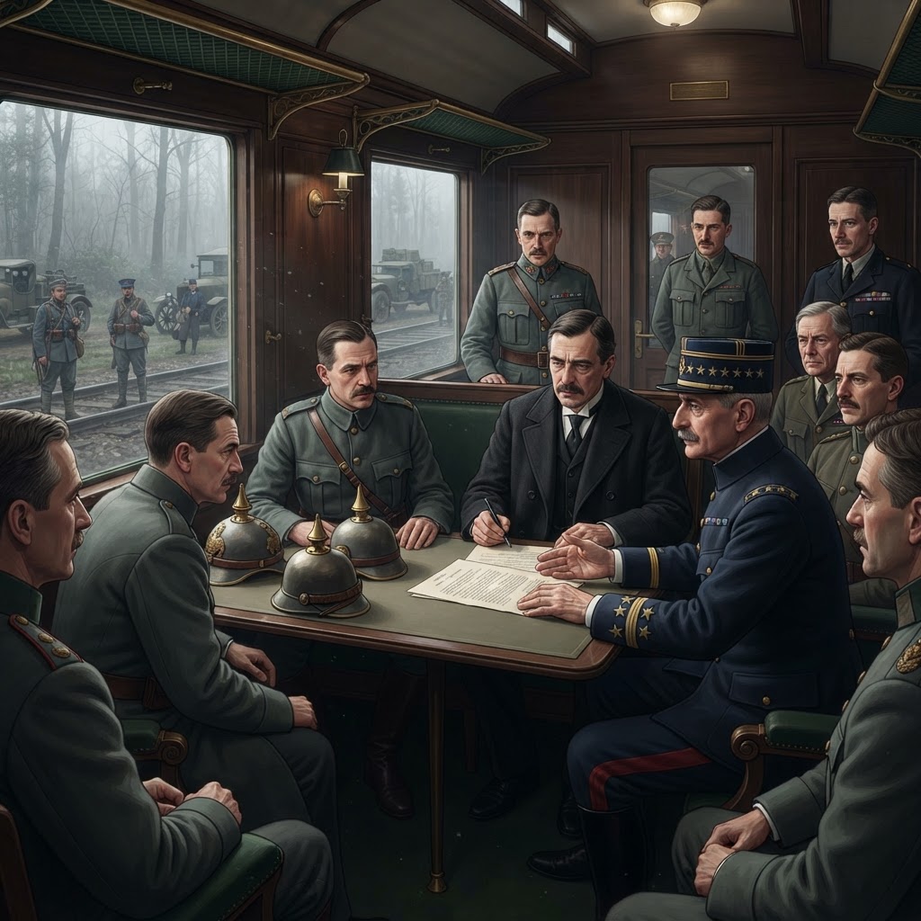 Illustration représentant Armistice de la Première Guerre mondiale.