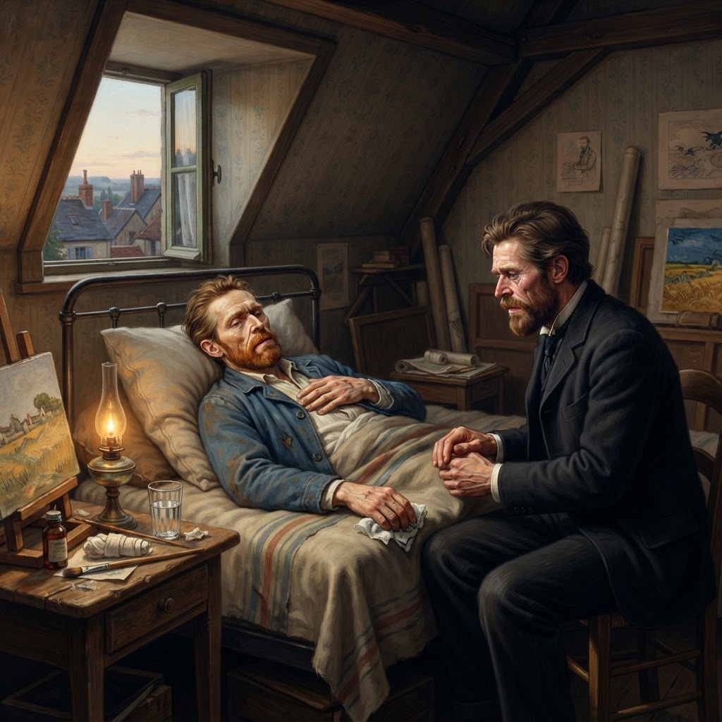 Illustration représentant Vincent van Gogh, Mort de Vincent van Gogh.