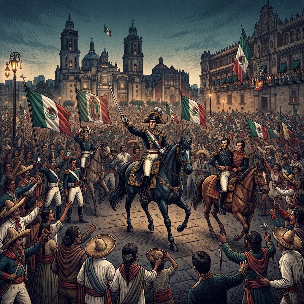 Illustration représentant Indépendance du Mexique.