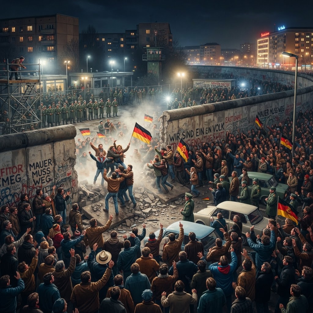 Illustration représentant Chute du mur de Berlin.