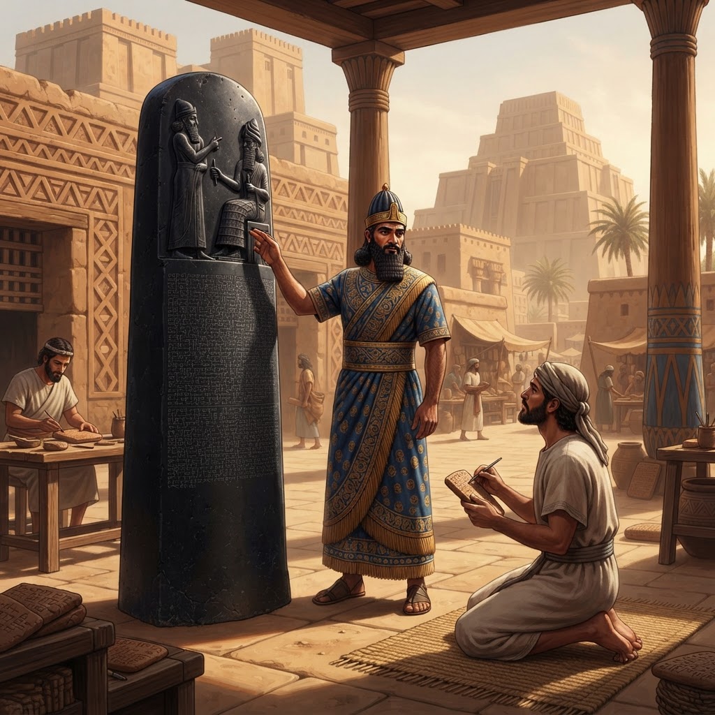 Illustration représentant Code d'Hammurabi.