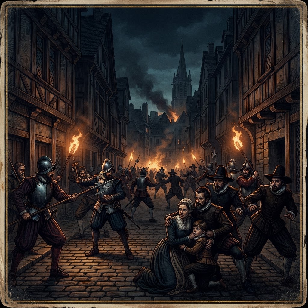 Illustration représentant Massacre de la Saint-Barthélemy.