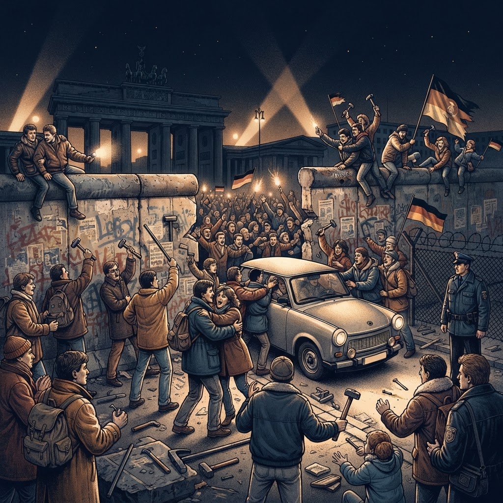 Illustration représentant Chute du mur de Berlin.
