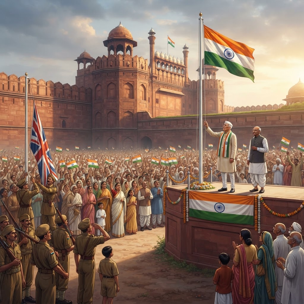 Illustration représentant Indépendance de l'Inde.