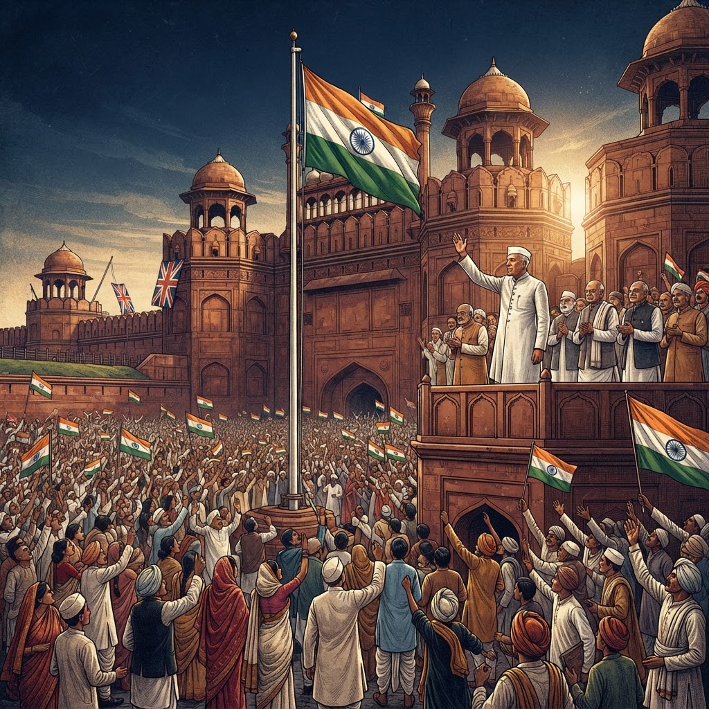 Illustration représentant Indépendance de l'Inde.