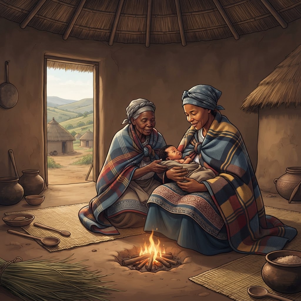 Illustration représentant Nelson Mandela, Naissance de Nelson Mandela.