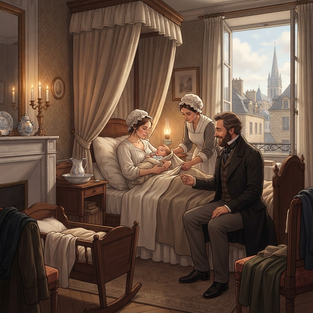 Illustration représentant Jules Verne, Naissance de Jules Verne.