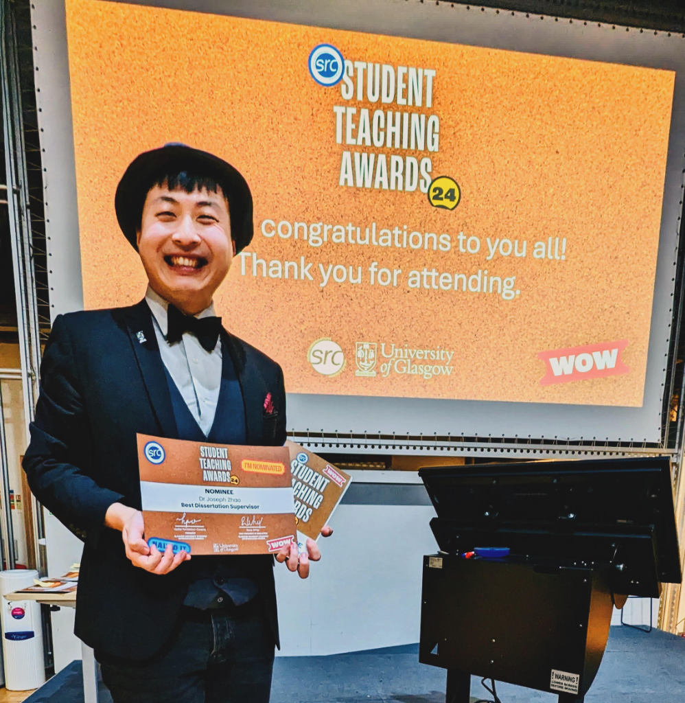 Dr Joseph Zhao at the Student Teaching Awards 2024