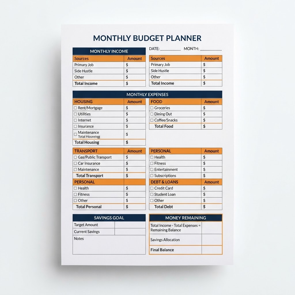 ExConsult Monthly Budget Template