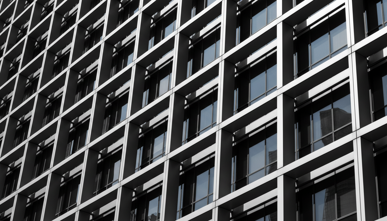Modern architectural glass facade