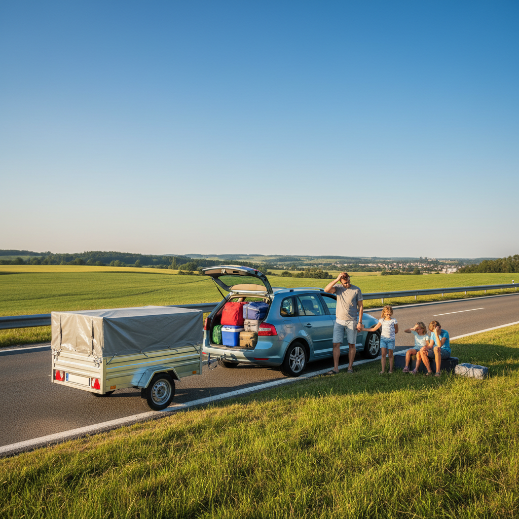 Zeltanhänger Panne auf Reisen