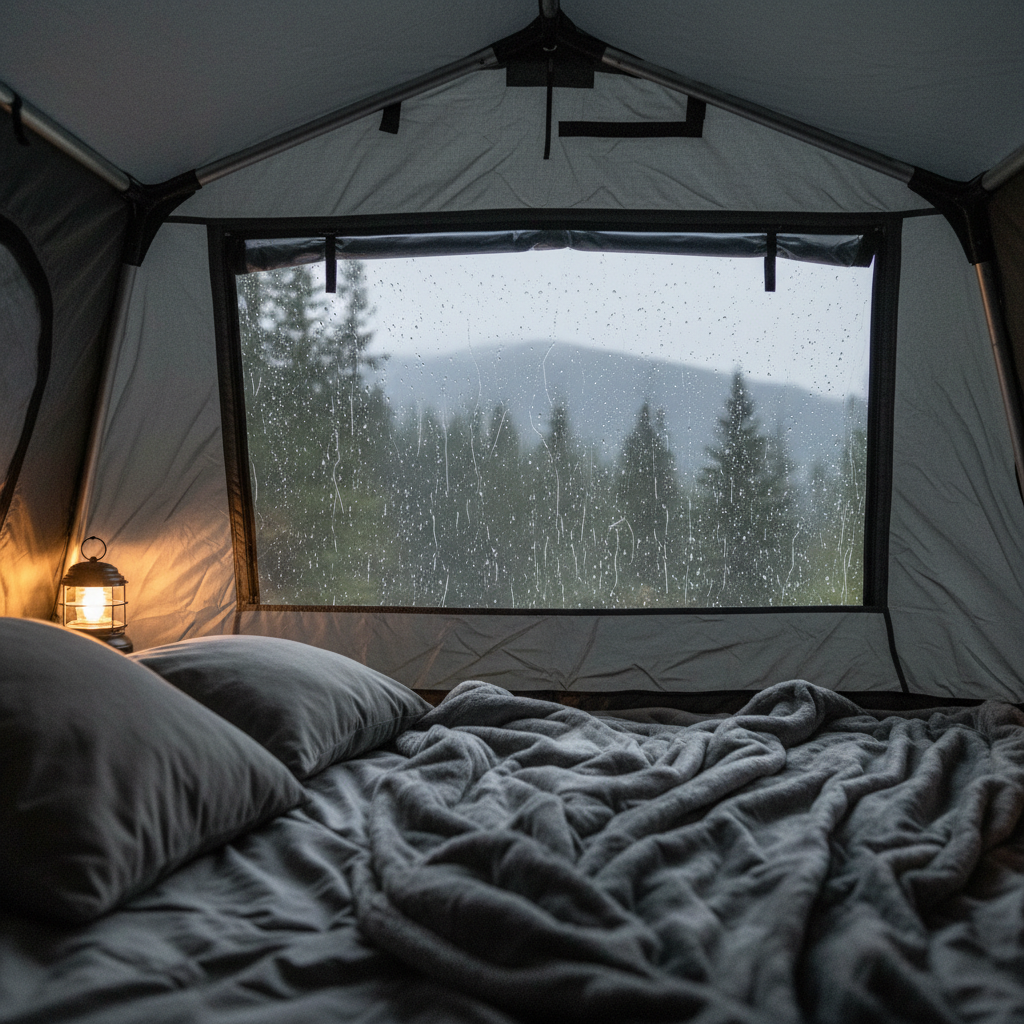 Regen im Dachzelt: Wie du Kondensation und Schimmel wirklich vermeidest