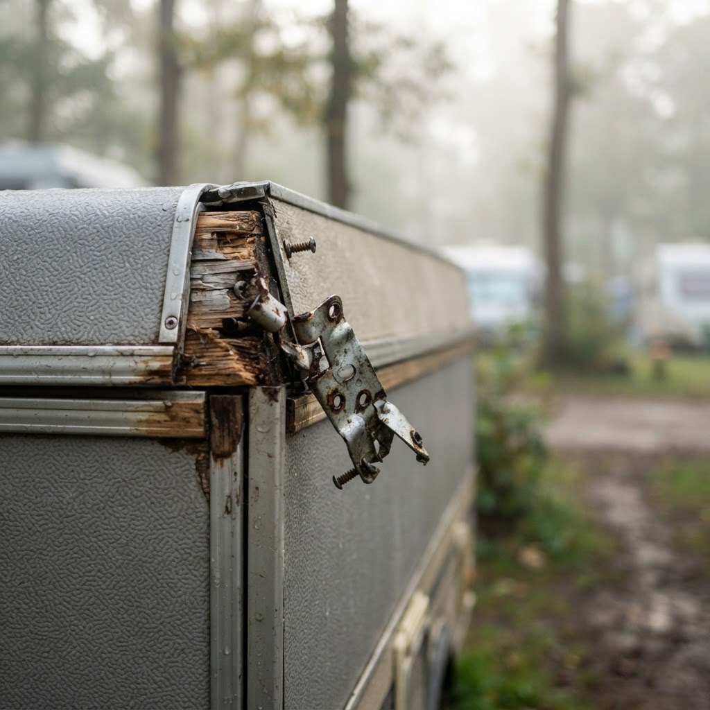 Das Scharnier gibt auf: Ein kleiner Faltcaravan-Moment, den jeder kennt