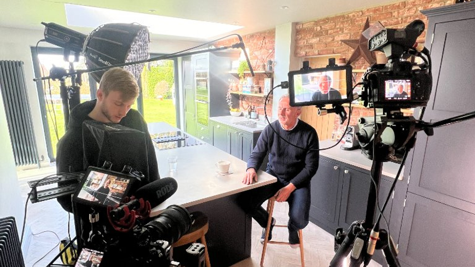 Interview setup on a Huboo content shoot