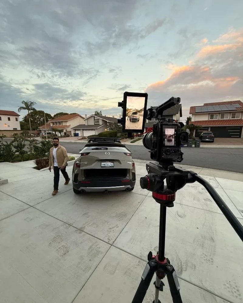 Nextbase car shoot with a camera rig filming an SUV on location