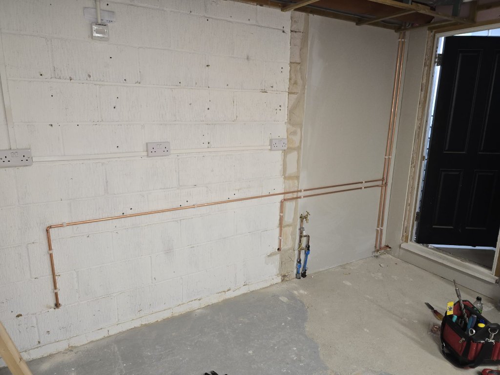 Copper Pipe First Fix — Garage Conversion