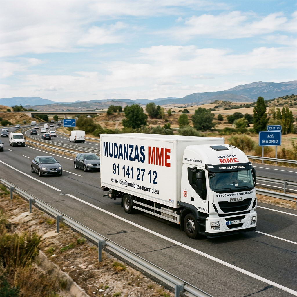 Camión de mudanzas MME en carretera