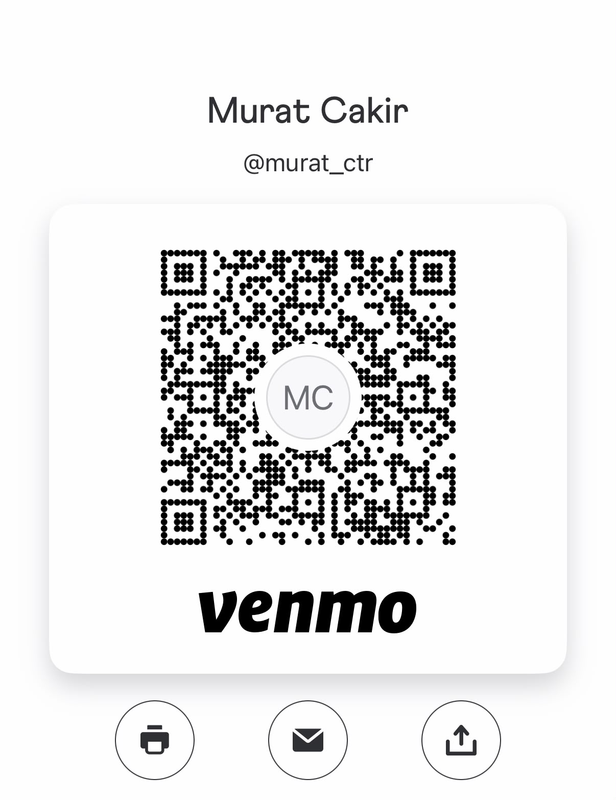 Venmo QR code for supporting the Mesihciyim.org project