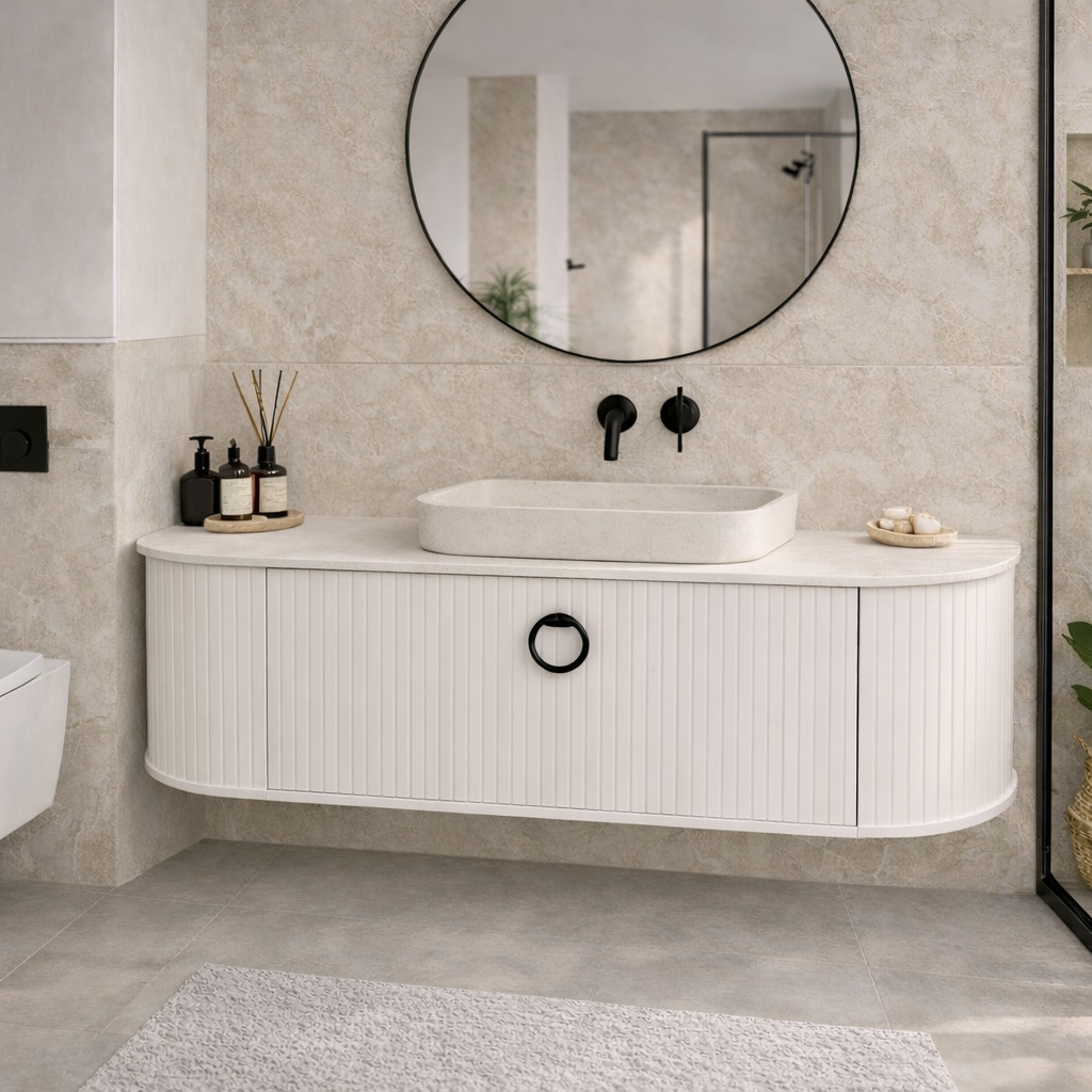 Fluted Floating Vanity