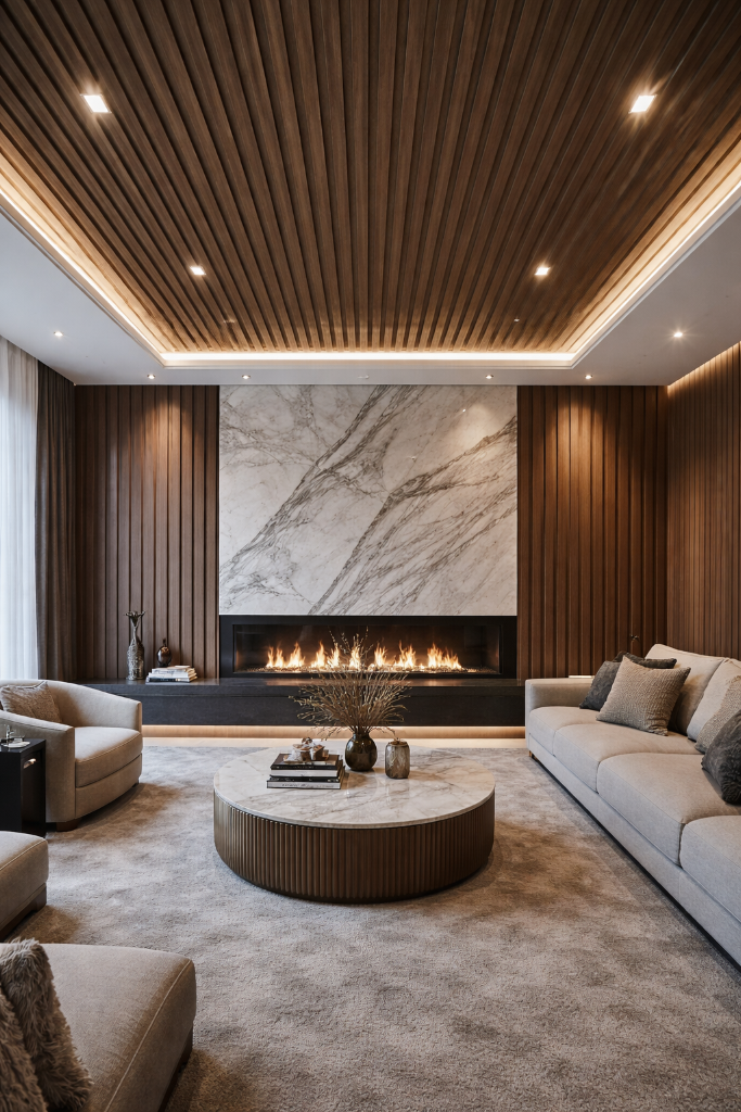 Wood & Marble Feature Wall