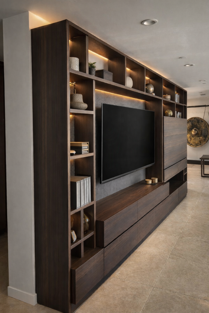 Dark Wood Media Wall
