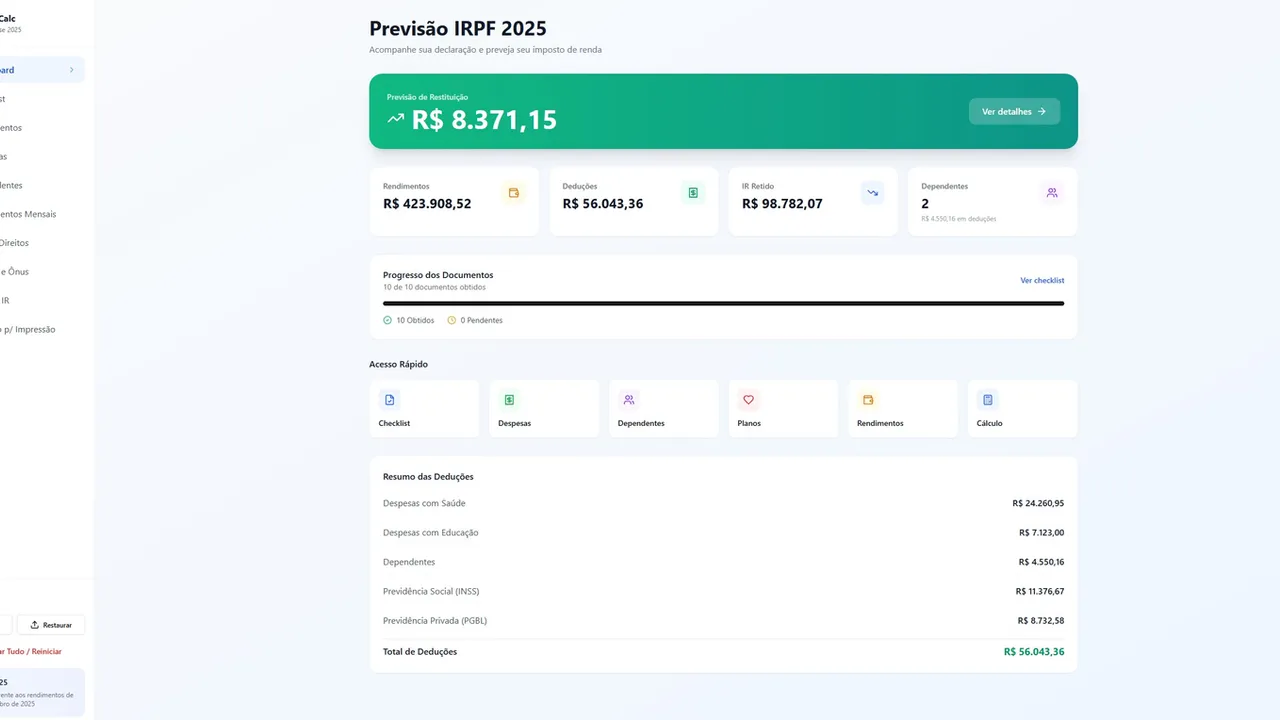 Cálculo IRPF 2025 template preview