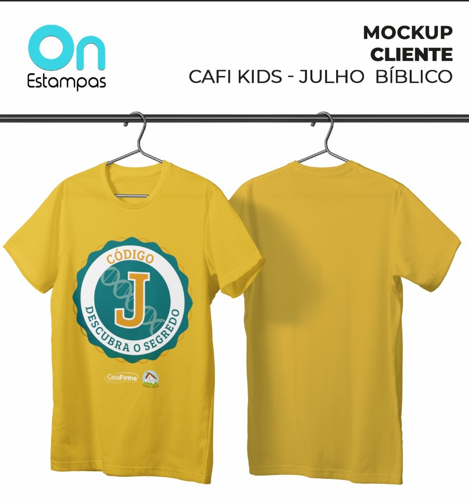 Mockup da camiseta - Julho Bíblico de Férias