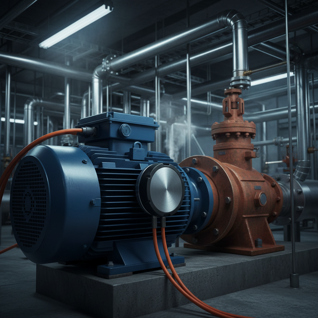 Wireless vibration sensor on industrial pump motor