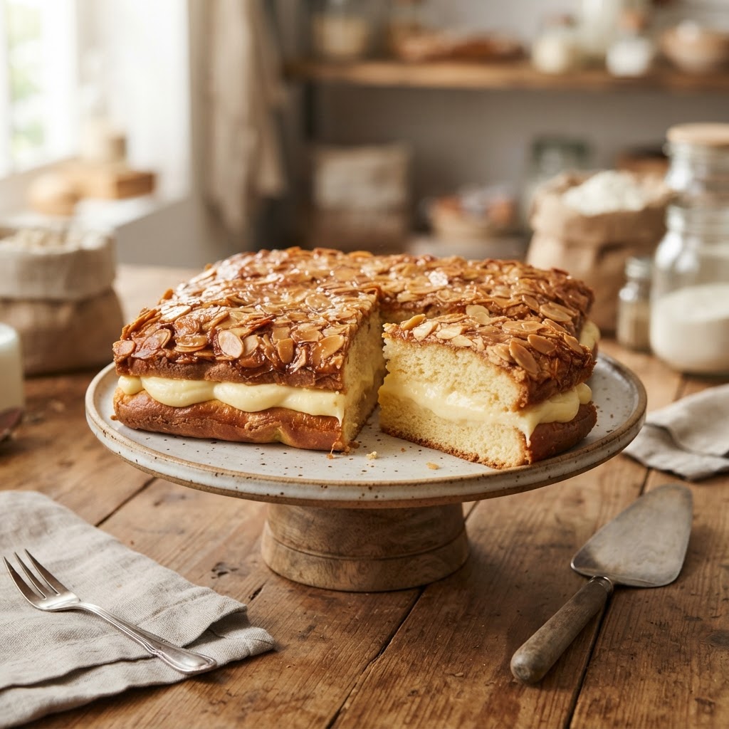 German Bienenstich — Bee Sting Cake