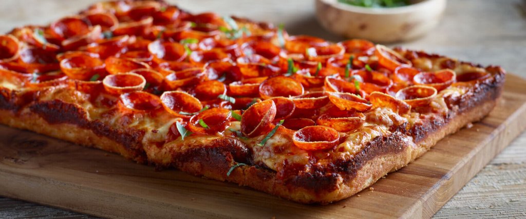 Detroit-Style Pizza with Pepperoni