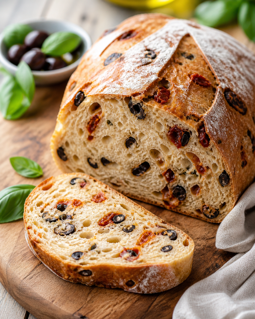 Olive, Sun-Dried Tomato & Basil Bread