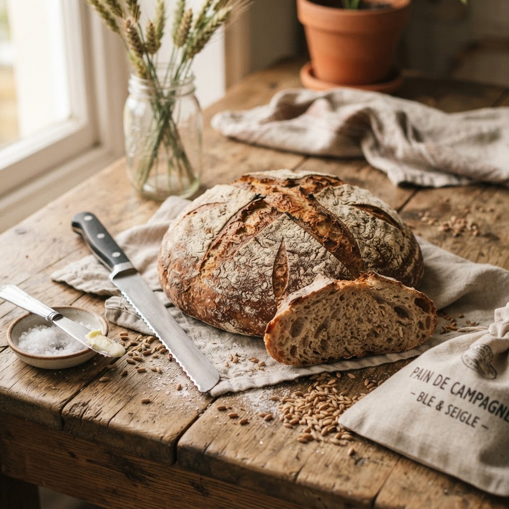 Wheat & Rye Country Bread (Pain de Campagne au Blé et Seigle)