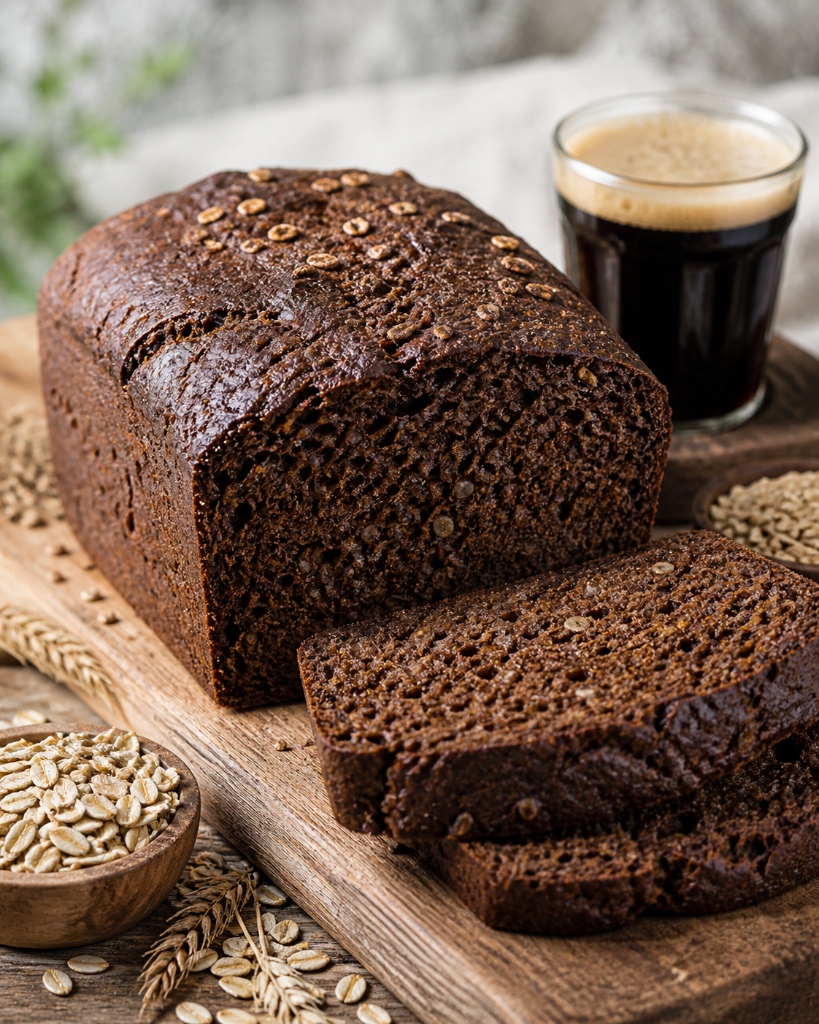 Whole Grain Dark Malt Alcohol-Free Beer Bread