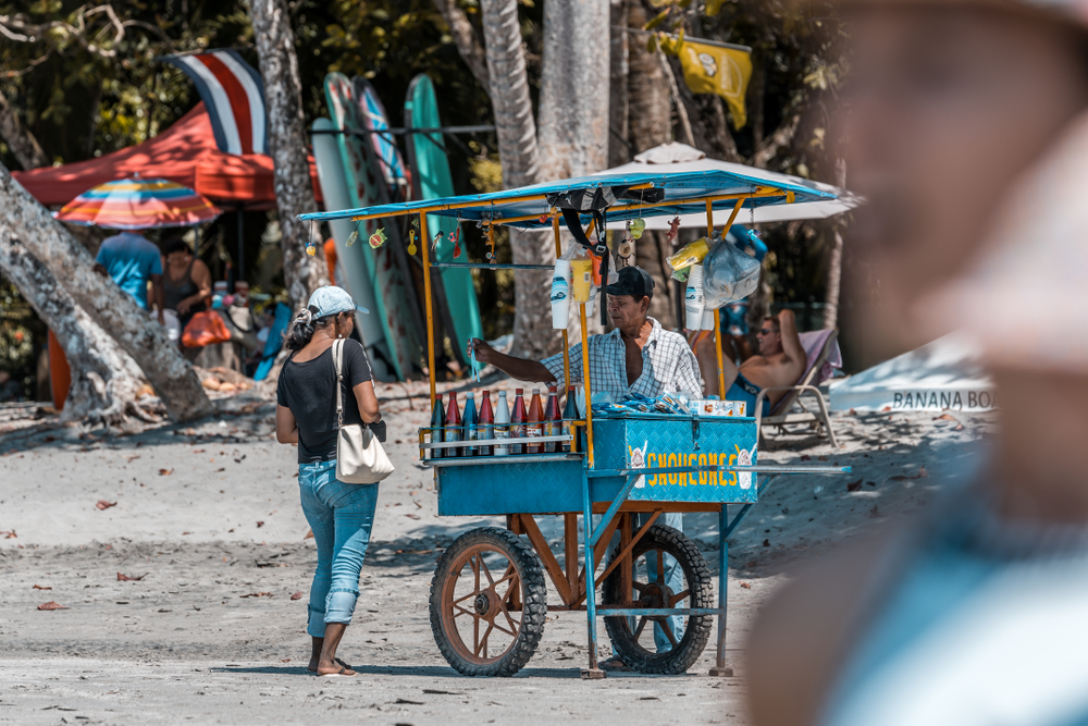 Friendly local vendor on the beach in Costa Rica