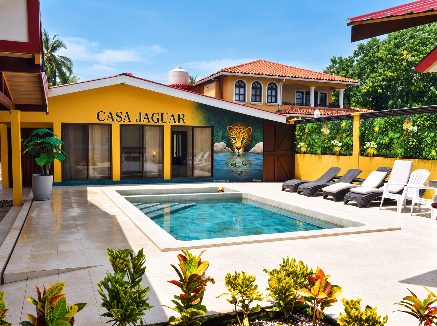 Luxury beachfront villa in Costa Rica at sunset