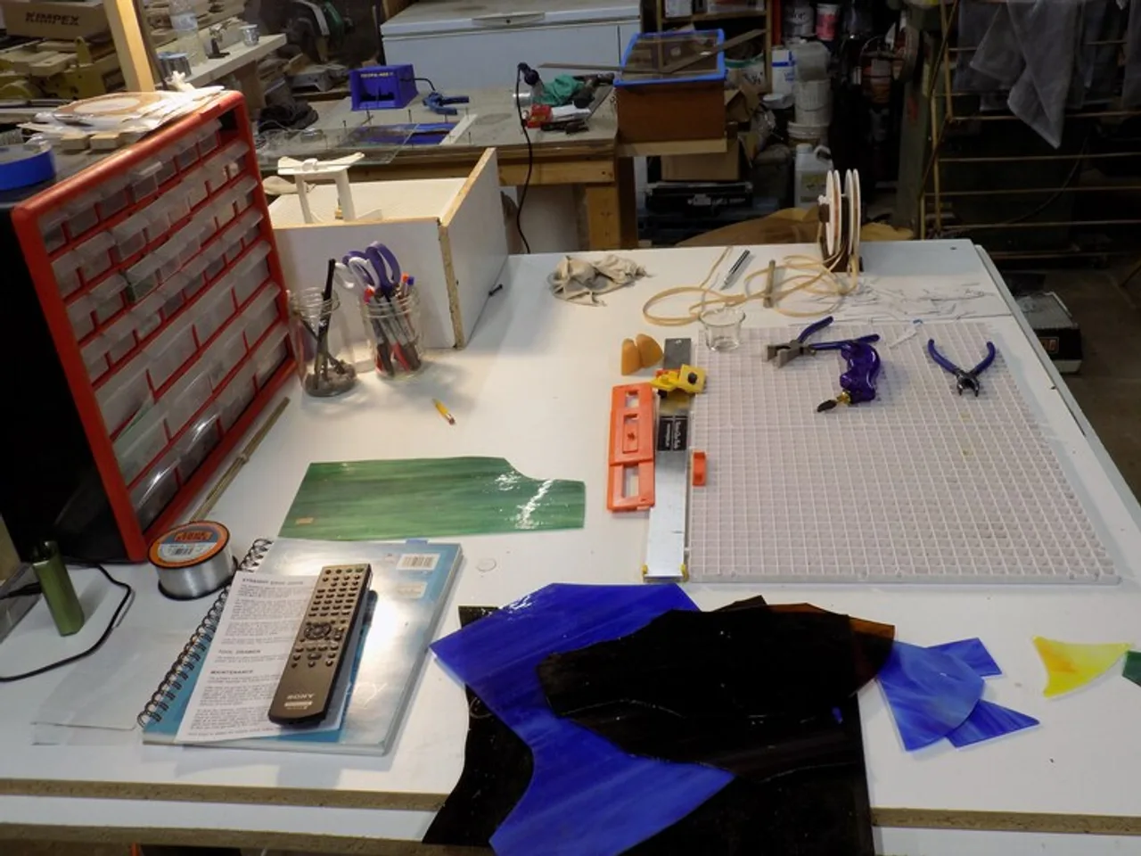 The Workbench โ Where every piece begins โ carefully laid out, cut, and assembled by hand.