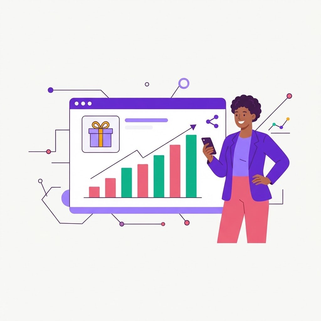 A fundraiser tracking their online prize draw entries and funds raised on a dashboard