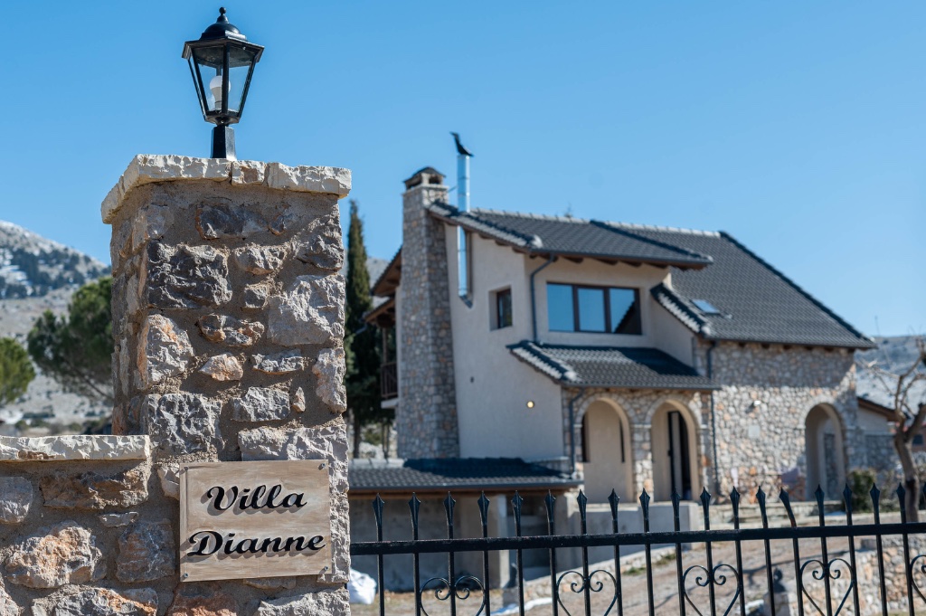 Arachova village and Mount Parnassos landscape