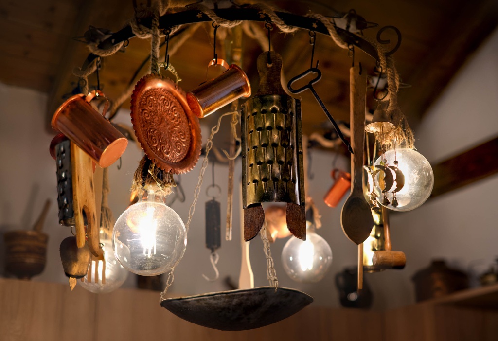 Hanging kitchen utensils decoration
