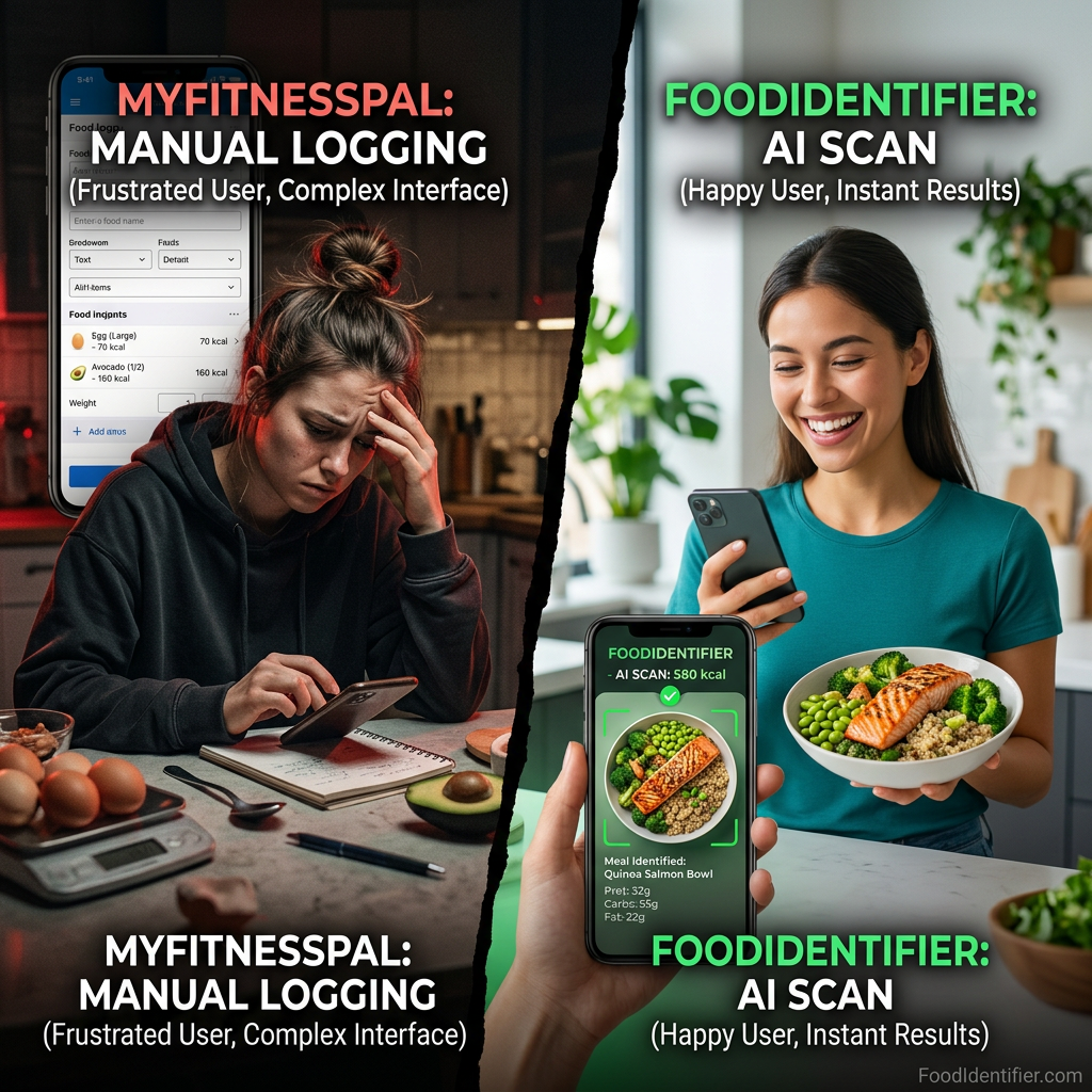 FoodIdentifier vs MyFitnessPal vs Cronometer vs Lose It — best nutrition app comparison 2026 — FoodIdentifier.com