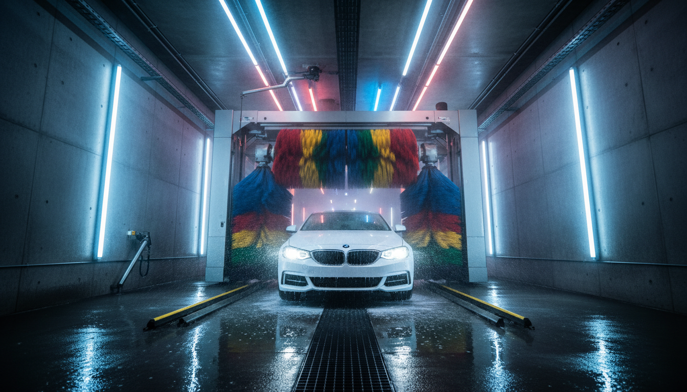 Professional car wash tunnel