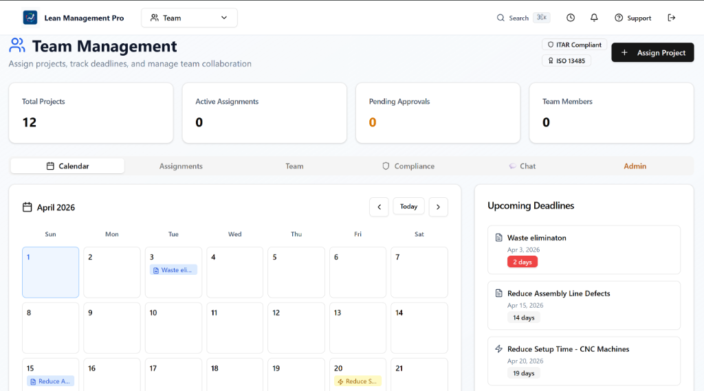 Team Management & Calendar